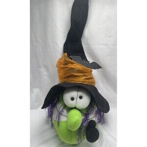 Vintage Spooky Hollow Witch Head Bat Plush Decor Halloween Jo Ann Store 32" RARE